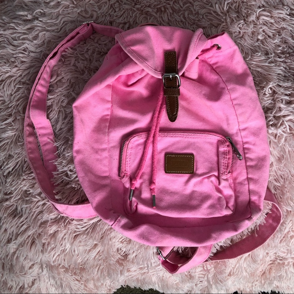 Bright Pink VS PINK mini drawstring backpack